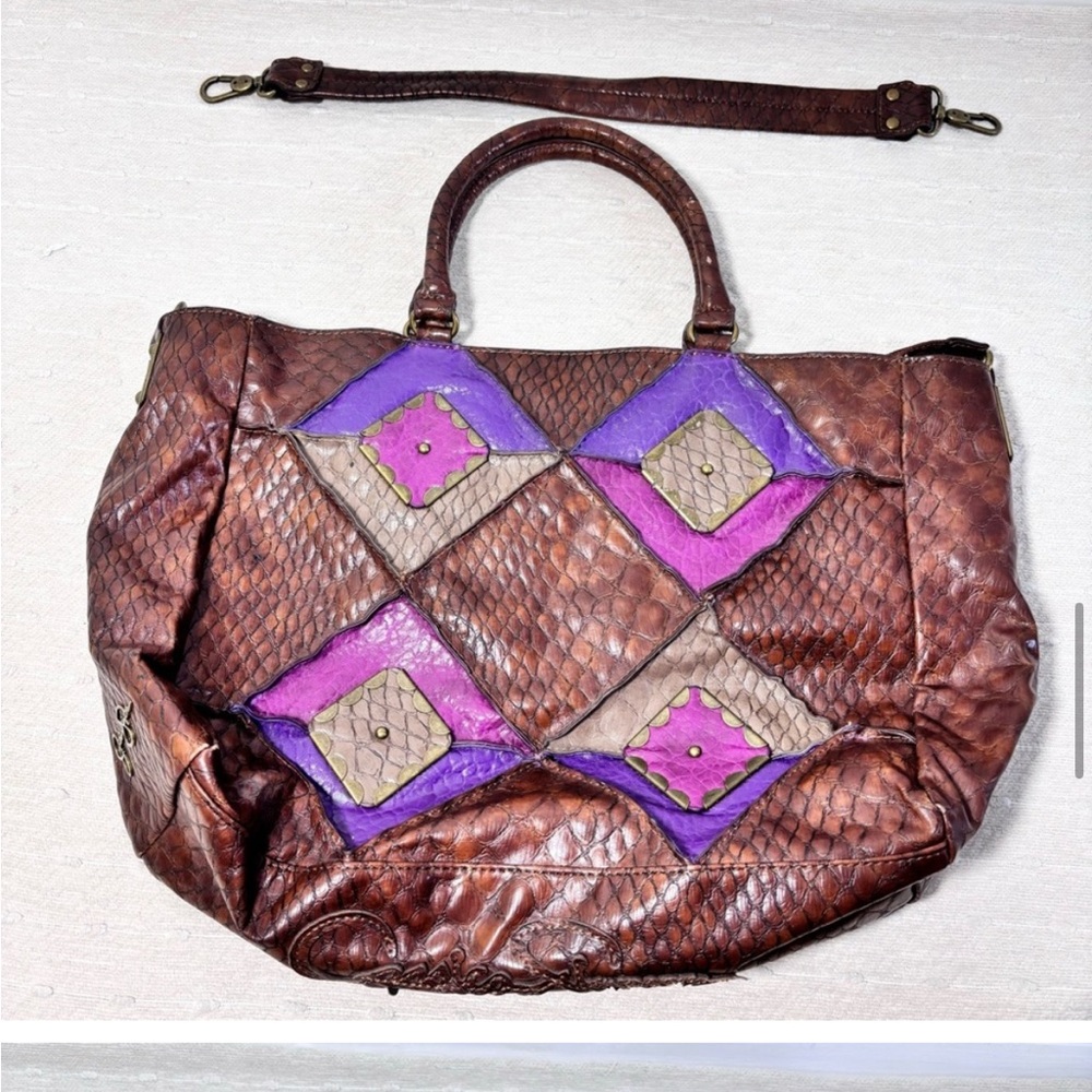 Brown and Purple Women's Bag